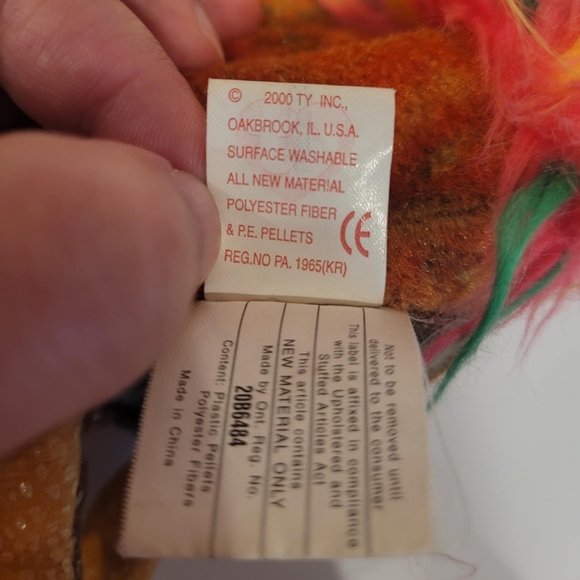 Vintage 2000 Rooster Zodiac TY Beanie Baby Great Condition 6" missing Tags - Picture 5 of 5